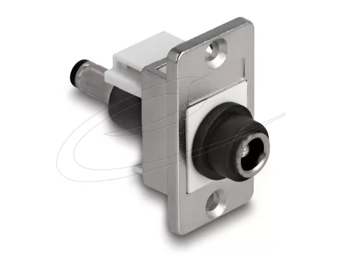 Delock Keystone DC 5,5 x 2,5 mm-es anya-DC 5,5 x 2,1 mm-es apa ezüst / fehér / fekete (DL-90886)