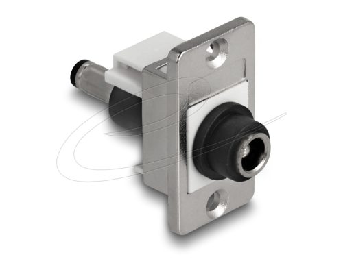 Delock panel tartó DC 5,5 x 2,5 mm-es anya DC 5,5 x 2,5 mm-es apa ezüst / fehér / fekete