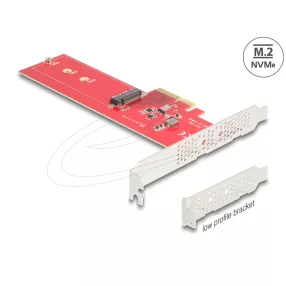   Delock PCI Express 5.0 x4 Kártya - 1 x belső NVMe M.2 aljzattal, M nyílással - alacsony profilú formatényező (DL-90889)