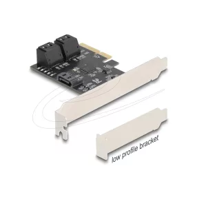   Delock 5 portos SATA vezérlő PCI Express x4 kártya - alacsony profilú formatényező (DL-90890)