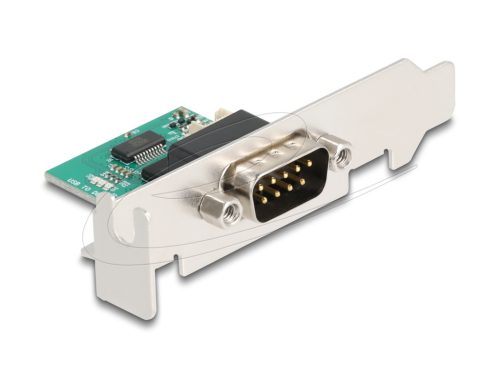 Delock USB-RS-232 átalakító FTDI FT231XS USB 2.0 tűs fejléc dugasz D-Sub 9 dugó alacsony profilú konzollal és 30 cm-es kábellel