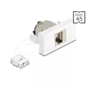   Delock Easy 45 Modul RJ45 jack aljzat az LSA Cat.6A STP-hez zárókapoccsal és kábelrögzítés nélkül (DL-90905)