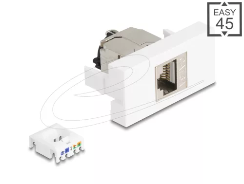 Delock Easy 45 Modul RJ45 jack aljzat az LSA Cat.6A STP-hez zárókapoccsal és kábelrögzítés nélkül (DL-90905)