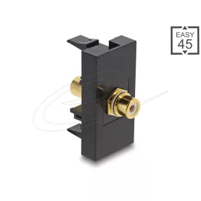   Delock Easy 45 modul RCA anya - RCA anya aranyozott fehér / fekete (DL-90956)