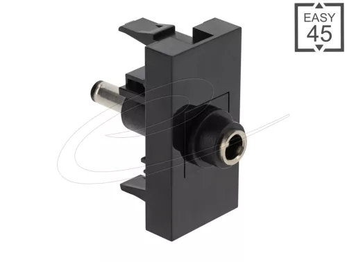 Delock Easy 45 modul DC 5.5 x 2.1 mm anya - DC 5.5 x 2.1 mm apa fekete (DL-90959)