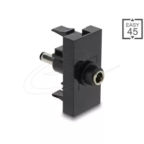   Delock Easy 45 modul DC 5.5 x 2.1 mm anya - DC 5.5 x 2.5 mm apa fekete (DL-90961)