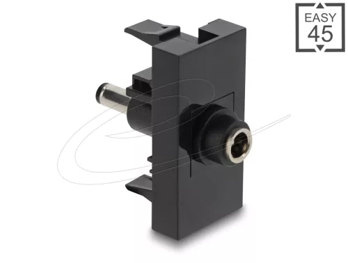 Delock Easy 45 modul DC 5.5 x 2.1 mm anya - DC 5.5 x 2.5 mm apa fekete (DL-90961)