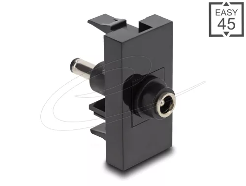 Delock Easy 45 modul DC 5.5 x 2.5 mm anya - DC 5.5 x 2.1 mm apa fekete (DL-90962)