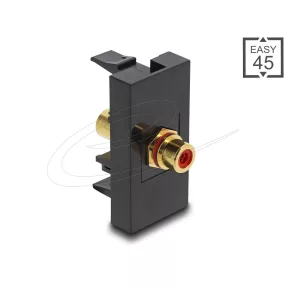   Delock Easy 45 modul RCA anya - RCA anya aranyozott piros / fekete (DL-90964)
