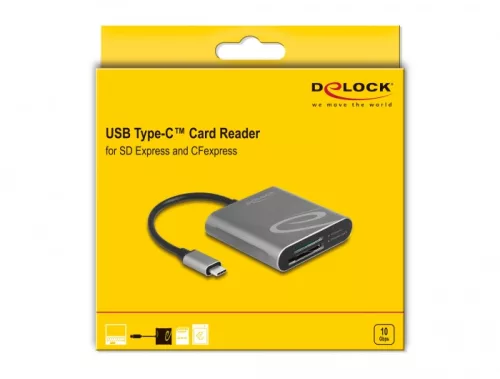Delock USB Type-C  kártyaolvasó SD Express és CFexpress memóriakártyákhoz (DL-91000)