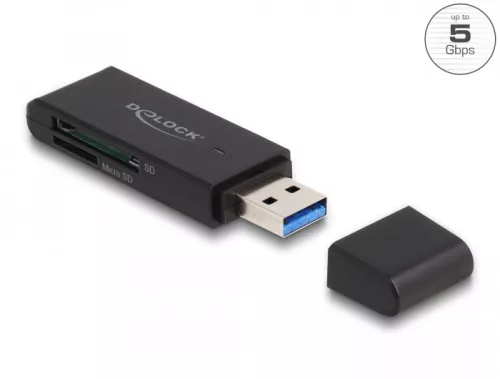 Delock SuperSpeed USB 5 Gbps kártyaolvasó SD és Micro SD memóriakártyákhoz (DL-91002)