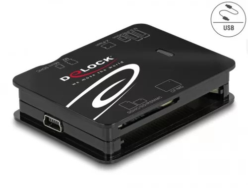 Delock USB 2.0 kártyaolvasó CF / SD / Micro SD / MS / xD / M2 memóriakártyákhoz (DL-91007)