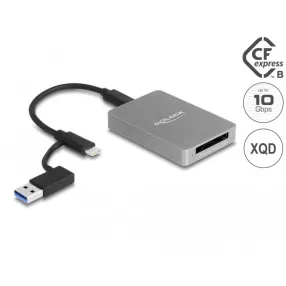   Delock USB Type-C kártyaolvasó alumínium házban CFexpress vagy XQD memória kártyákhoz (DL-91008)