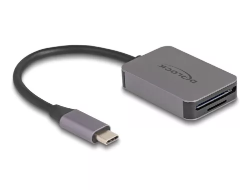 Delock USB Type-C  kártyaolvasó alumínium házban SD vagy Micro SD memória kártyákhoz (DL-91009)