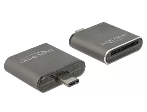 Delock USB Type-C csatlakozóval ellátott SDHC / SDXC UHS-II / MMC egy nyílású kártyaolvasó (DL-91498)
