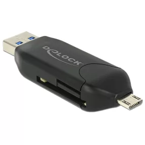   Delock Micro USB OTG-kártyaolvasó + USB 3.0 A-csatlakozódugó (DL-91734)