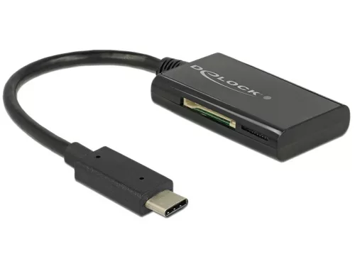 Delock USB 3.1 Gen 1 kártyaolvasó USB Type-C bementi csatlakozóval 4 nyílással (DL-91740)
