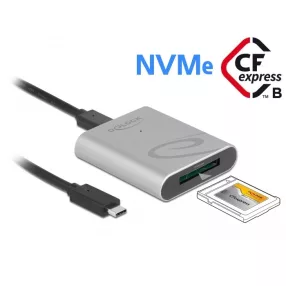   Delock USB Type-C  kártyaolvasó alumínium keretben CFexpress memória kártyákhoz (DL-91751)