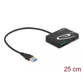   Delock Kártyaolvasó XQD / SD / Micro SD memóriakártyákhoz + A-típusú USB port (DL-91756)