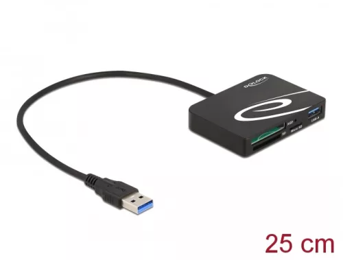 Delock Kártyaolvasó XQD / SD / Micro SD memóriakártyákhoz + A-típusú USB port (DL-91756)