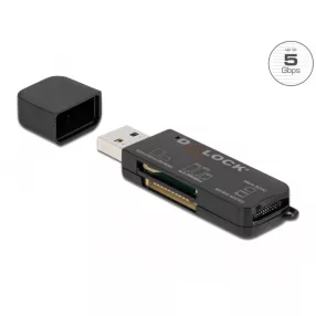   Delock SuperSpeed USB kártyaolvasó SD / Micro SD / MS memóriakártyákhoz (DL-91757)