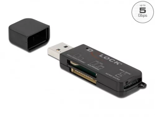 Delock SuperSpeed USB kártyaolvasó SD / Micro SD / MS memóriakártyákhoz (DL-91757)