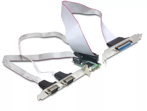 Delock MiniPCIe I/O PCIe teljes méret, 2 x soros RS-232, 1 x párhuzamos (DL-95232)