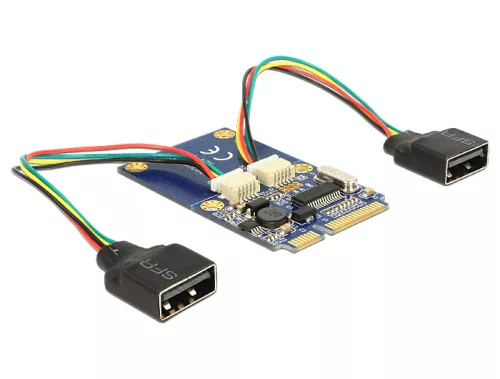 Delock modul MiniPCIe I/O teljes méretű 2 x USB 2.0 A típusú anya (DL-95242)