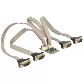   Delock modul MiniPCIe I/O PCIe teljes méret 4 x soros RS-232 feszültségellátással (DL-95244)