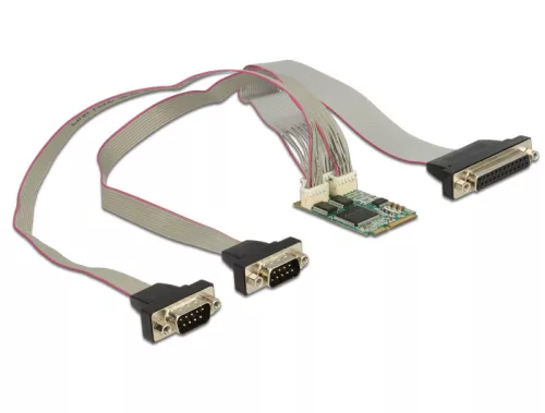 Delock modul MiniPCIe I/O PCIe teljes méretű 2 x soros RS-232 + 1 x párhuzamos (DL-95246)