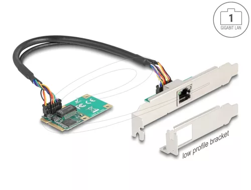 Delock Mini PCIe I/O PCIe teljes méretű 1 x RJ45 Gigabit LAN (DL-95268)