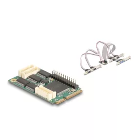   Delock Mini PCIe I/O PCIe teljes méretű 4 x soros RS-232, 1 x párhuzamos (DL-95279)