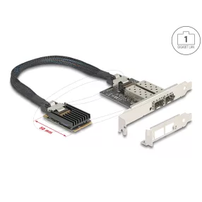  Delock Mini PCIe I/O PCIe teljes méretű 2 x SFP Gigabit LAN (DL-95281)