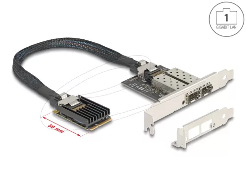 Delock Mini PCIe I/O PCIe teljes méretű 2 x SFP Gigabit LAN (DL-95281)