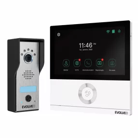   EVOLVEO DoorPhone AHD7, otthoni WiFi videotelefon készlet kapu- vagy ajtóvezérléssel fehér monitorral