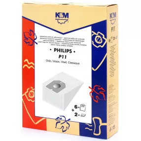   K&M, Philips Oslo Kompatibilis papír porzsák, 6X papír porzsák + 2X szűrő (DUSTBAG-P11-PAP-K&H)