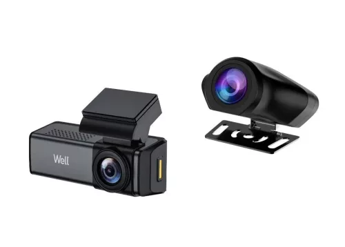 Well DVR-CAR-LOOKOUT-WL DUAL menetrögzítő kamera, 2.5K, FHD 1080p tolatókamera, Wifi, 3.2" IPS képernyő, HDR