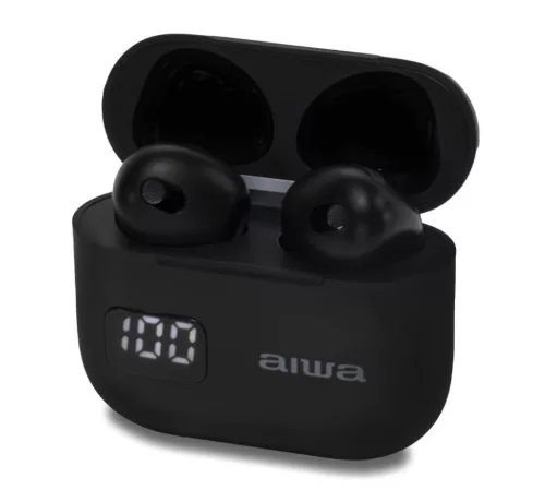 Aiwa EBTW-100BK Prémium Japán vezeték nélküli fülhallgató akár 12 óra zenehallgatás fekete színben
