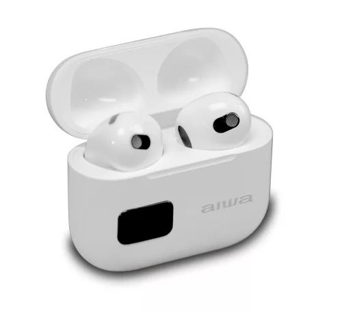 Aiwa EBTW-100WT Prémium Japán vezeték nélküli fülhallgató akár 12 óra zenehallgatás fehér színben