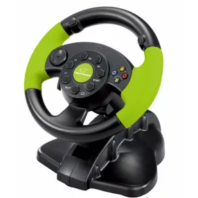   Esperanza High Octane Versenykormány pedállal, XBOX360/PS3/PC, fekete-zöld