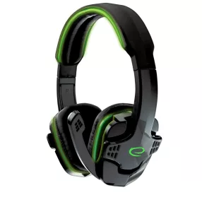   Esperanza Raven Gamer mikrofonos fejhallgató, sztereó, fekete-zöl