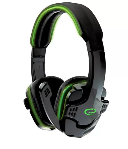Esperanza Raven Gamer mikrofonos fejhallgató, sztereó, fekete-zöl