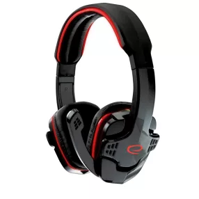   Esperanza Raven Gamer mikrofonos fejhallgató, sztereó, fekete-piros