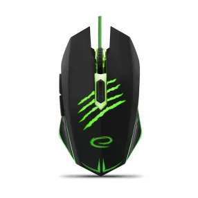   Esperanza Claw MX209 Gamer vezetékes optikai egér 6D, USB, fekete-zöld