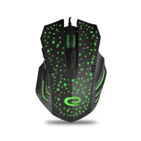   Esperanza Galaxy USB Type-C vezetékes 6D Gamer egér, fekete-zöld