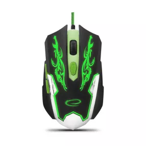   Esperanza MX405 Cyborg USB vezetékes Gamer egér, fekete-zöld