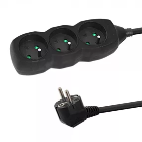 Esperanza hosszabbító 3 aljzat 3m fekete