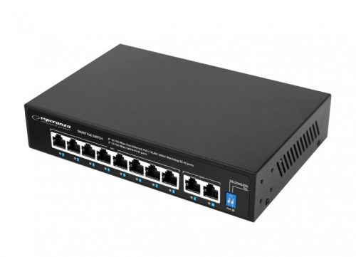 Esperanza 8 poe + 2 uplink port ethernet kapcsoló 10/100 SPOTTER