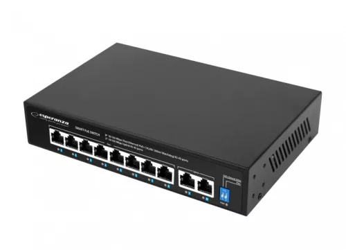 Esperanza 8 poe + 2 uplink port ethernet kapcsoló 10/100 SPOTTER