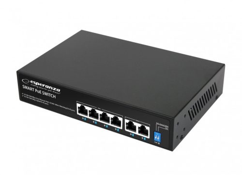 Esperanza 4 poe + 2 uplink port ethernet kapcsoló 10/100/1000 GOLIATH